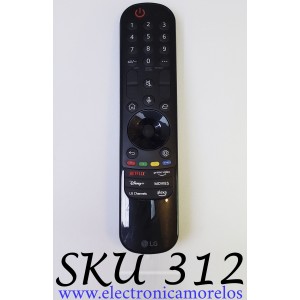 CONTROL REMOTO PARA SMART TV LG MAGIG, CON COMANDO DE VOZ / AKB76043105 / MR23GA / LGLGMR22-23693 / R-C-LGE-MR53GN / HR-C002 / MODELOS 43NANO77SRA / 50NANO77SRA / 50QNED80SRA / 50UR8750PSA / 55NANO77SRA / 55QNED80SRA / MAS MODELOS EN DESCRIPCION...